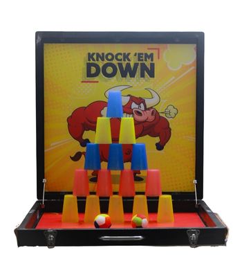 Knock Them Down / Shoot The Can Game Stall for birthday party, corporate event