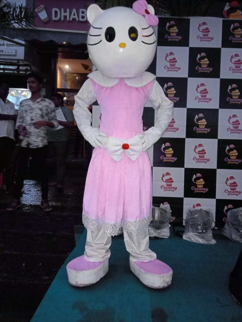 Hello Kitty mascot at a shop opening event