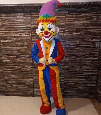 Joker mascot making the birthday party more joyful
