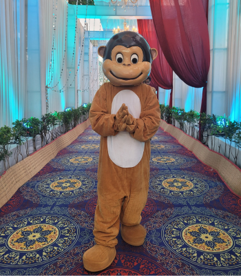 Monkey mascot for Jungle theme party