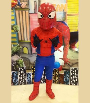 Super hero theme mascot Spiderman at a birthday party event